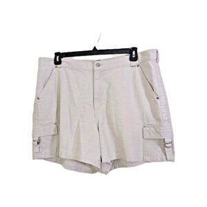 Vintage Riveted By Lee Womens Mom Jean Cargo Shorts Beige Size 22WM 5 In Inseam